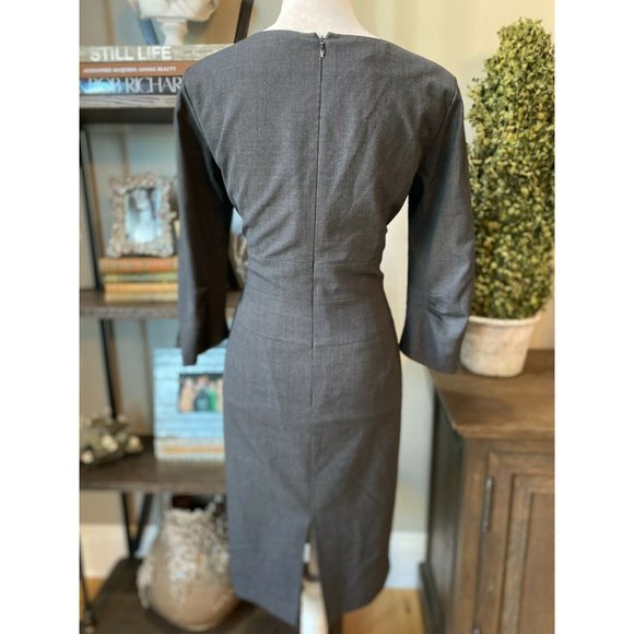 (Sold) Lafayette 148 NY GRAY Gathered Waist Sheath - Picture 8 of 11